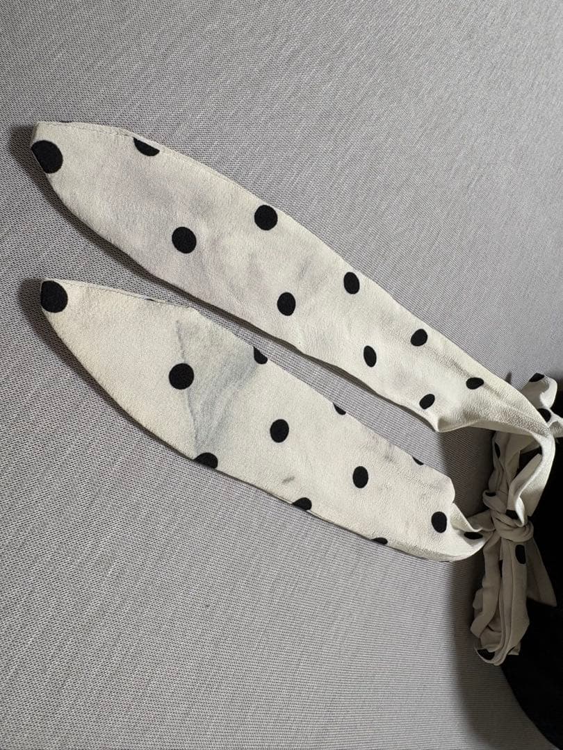 miumiu コットン　ベースボールキャップ　ドットリボン