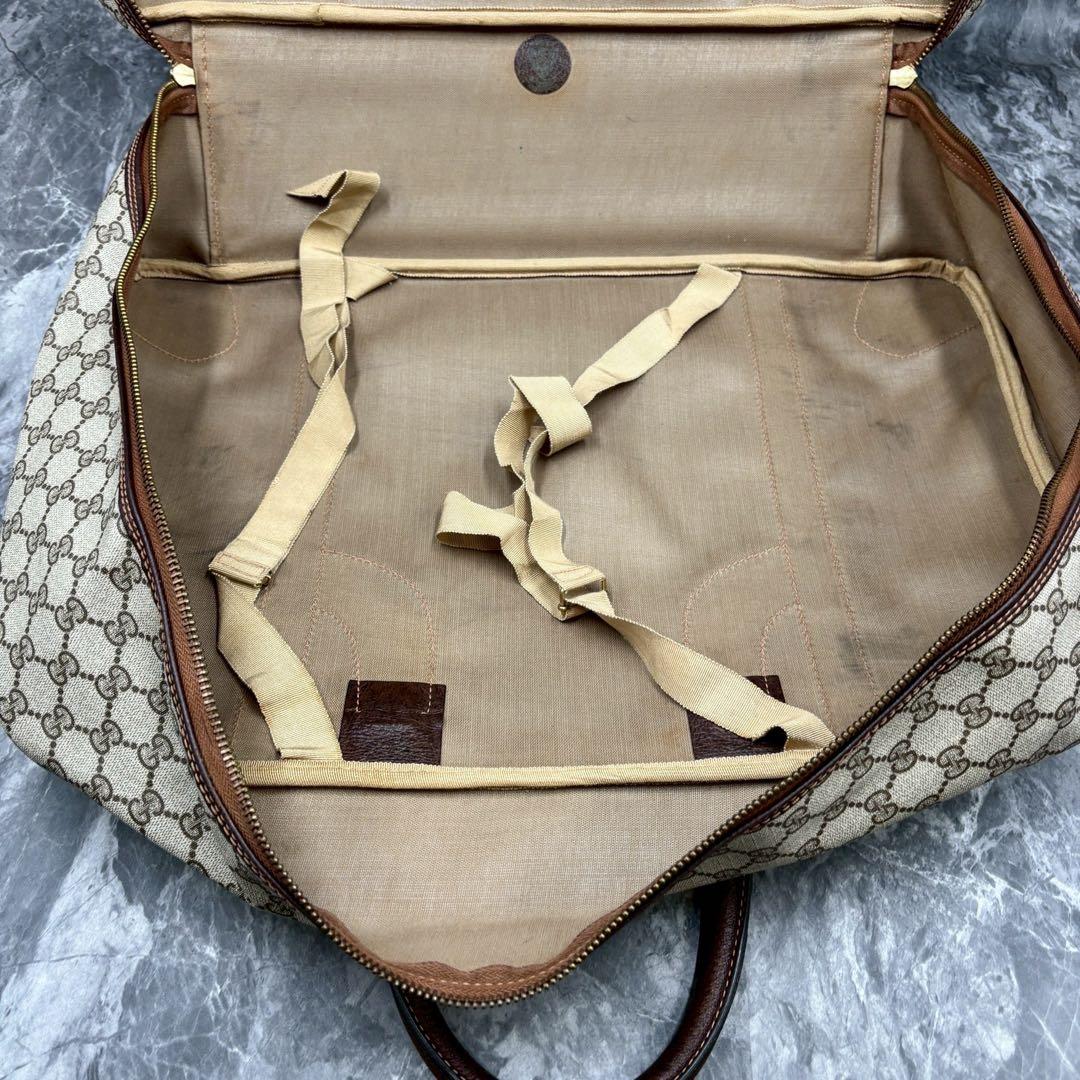 ✨美品✨GUCCI GG ボストンバッグ レザー ハンド ベージュ ブラウン