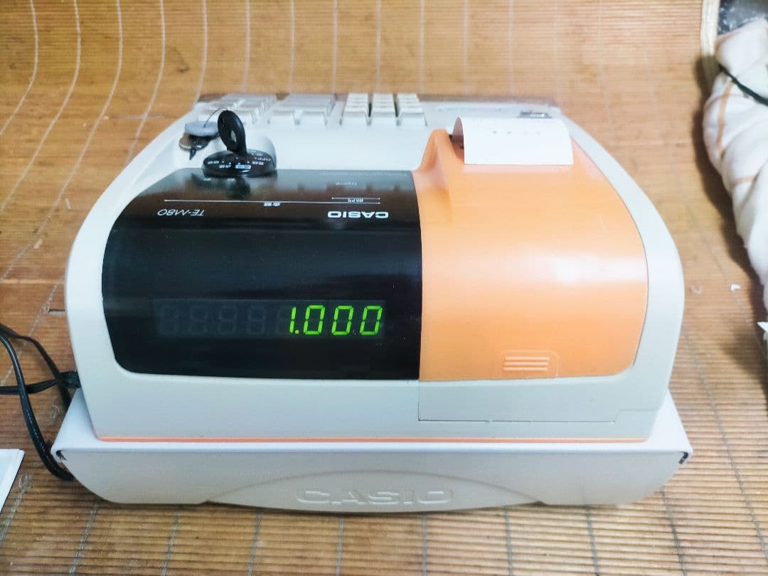 カシオレジスター　TE-M80　中古品　人気機種感熱紙　送料無料　401466