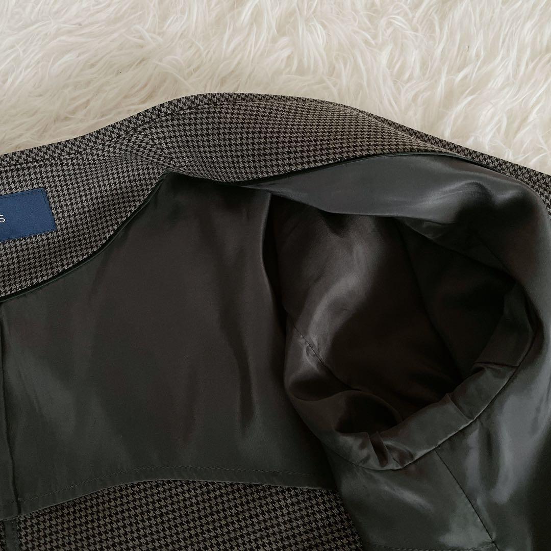 美品✨【シップス】ノーカラージャケットパンツセットアップ チェック ダークグレー