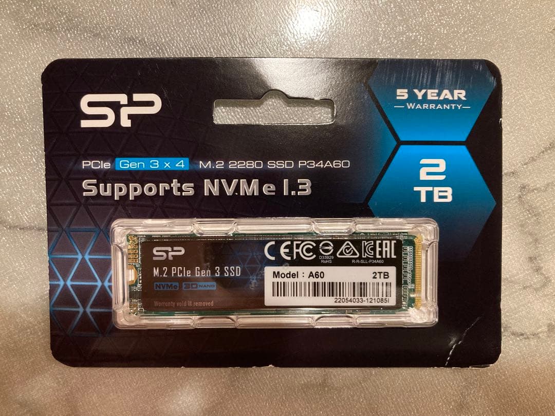 シリコンパワー　SSD2TB SP002TBP34A60M28