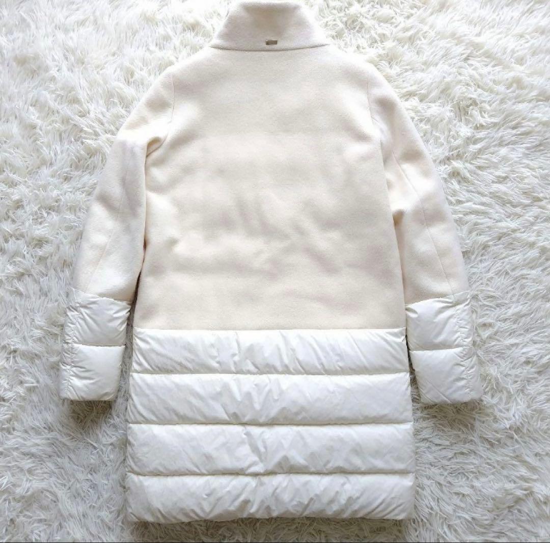 ヘルノ　ウール切り替え　ジップダウンコート