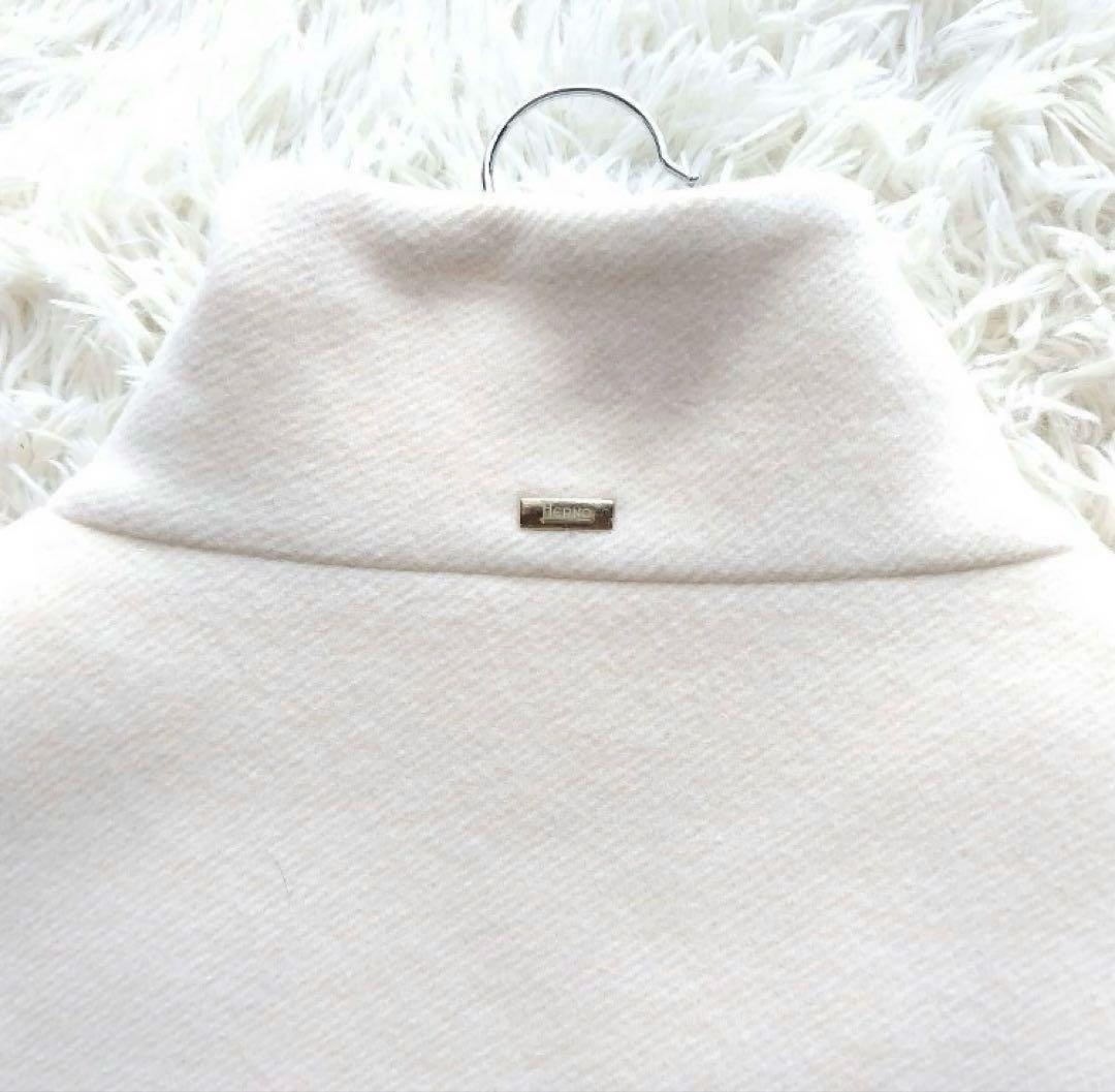 ヘルノ　ウール切り替え　ジップダウンコート