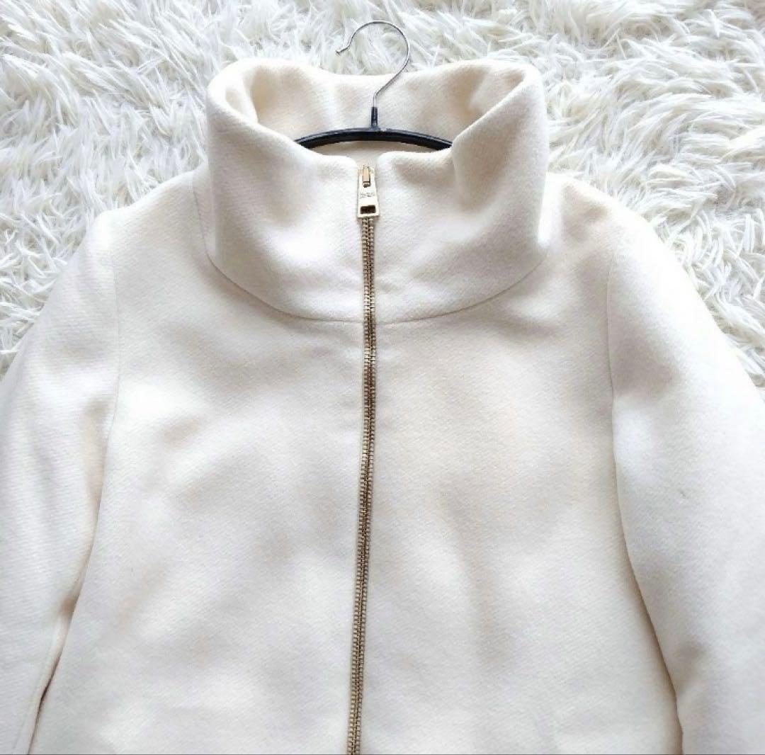 ヘルノ　ウール切り替え　ジップダウンコート