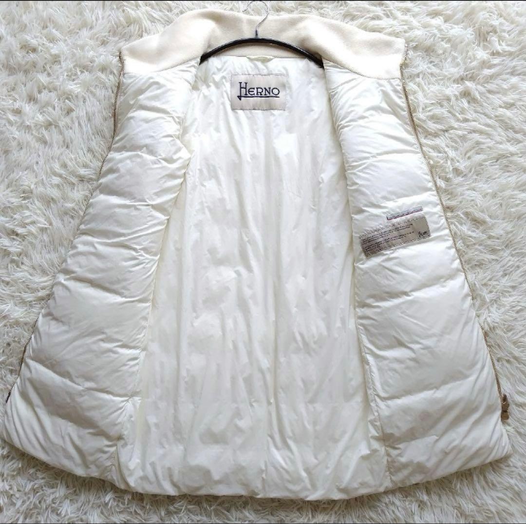 ヘルノ　ウール切り替え　ジップダウンコート