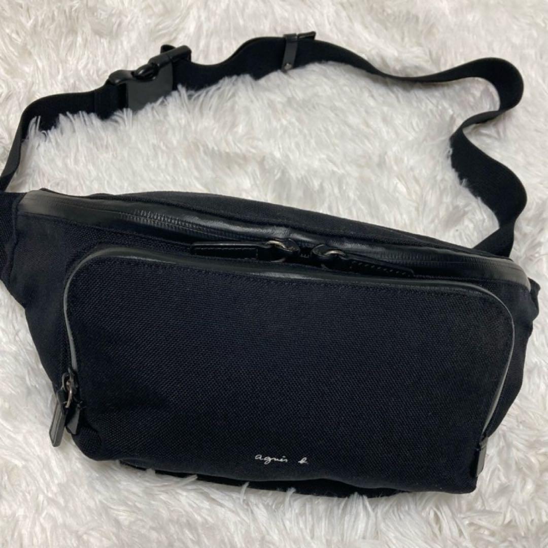 美品agnes.bアニエス　ボディバッグ　ウェストバッグ　ブラック
