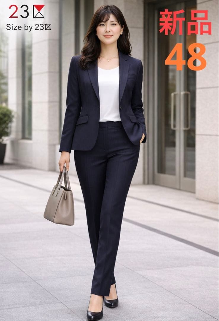 新品☆現行★24AW 23区 ニジュウサンク　パンツスーツ 48 大きいサイズ