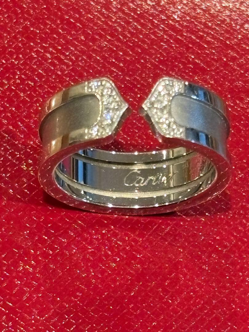 【最終値下げ】Cartier C2リング　ダイヤ入り サイズ50(9-10号)