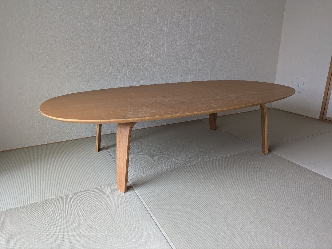 無印良品（廃盤品）楕円形ナチュラルウッド座卓