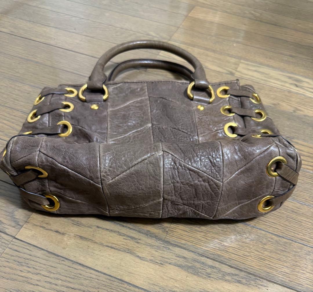 MIU MIU ブラウンレザートートバッグ美品