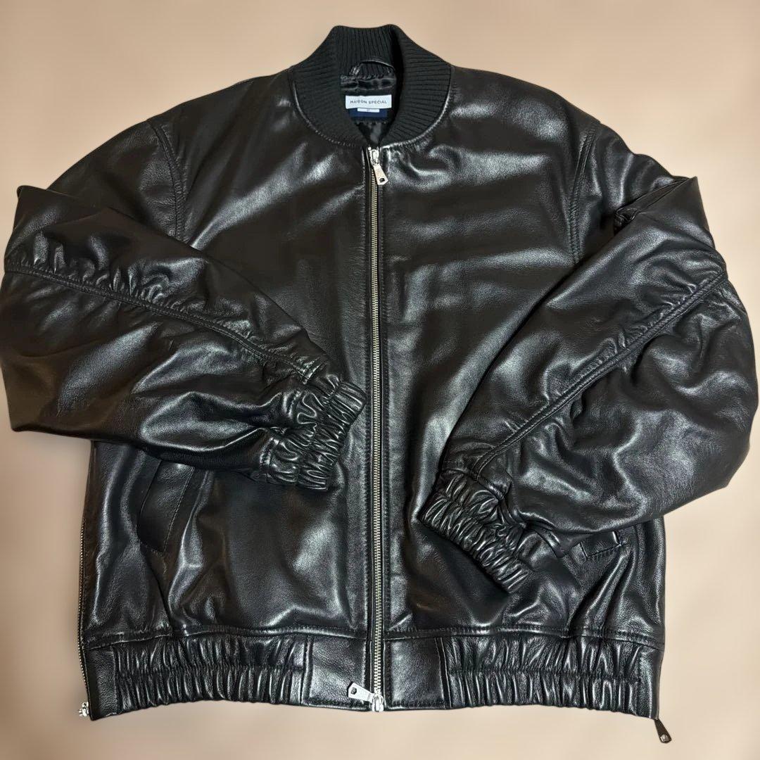 シープレザーMA-1【MAISON SPECIAL】黒 Mサイズ　ほぼ新品