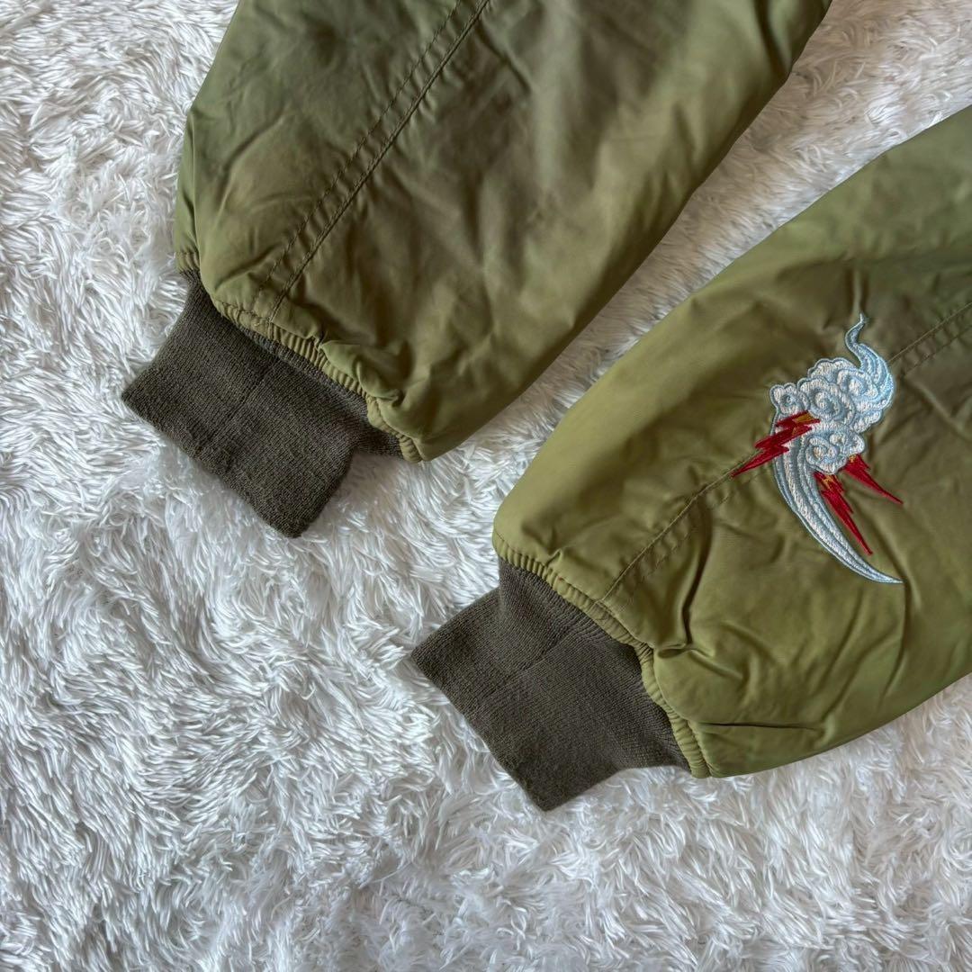 ド派手デザイン✨エドハーディー スカジャン MA-1 刺繍 ワッペン ロゴ トラ