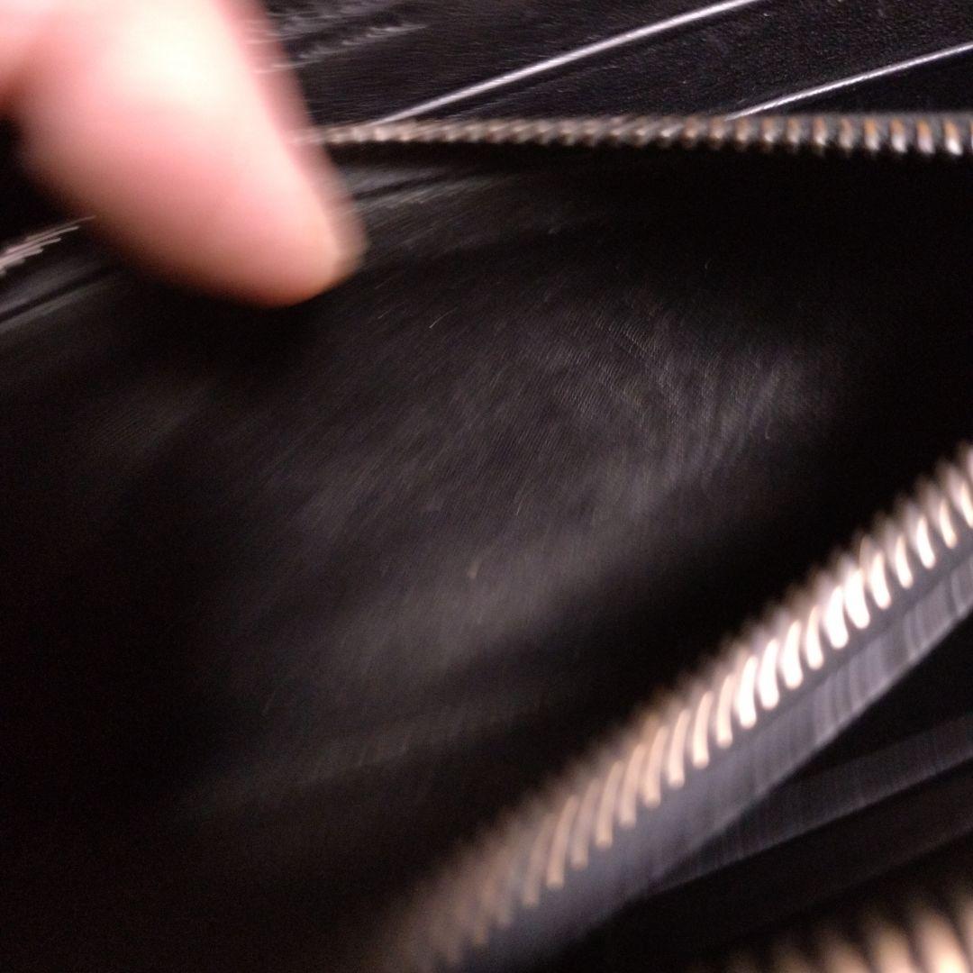 ラ*0様 BOTTEGA VENETA ブラックレザーラウンドジップ長財布