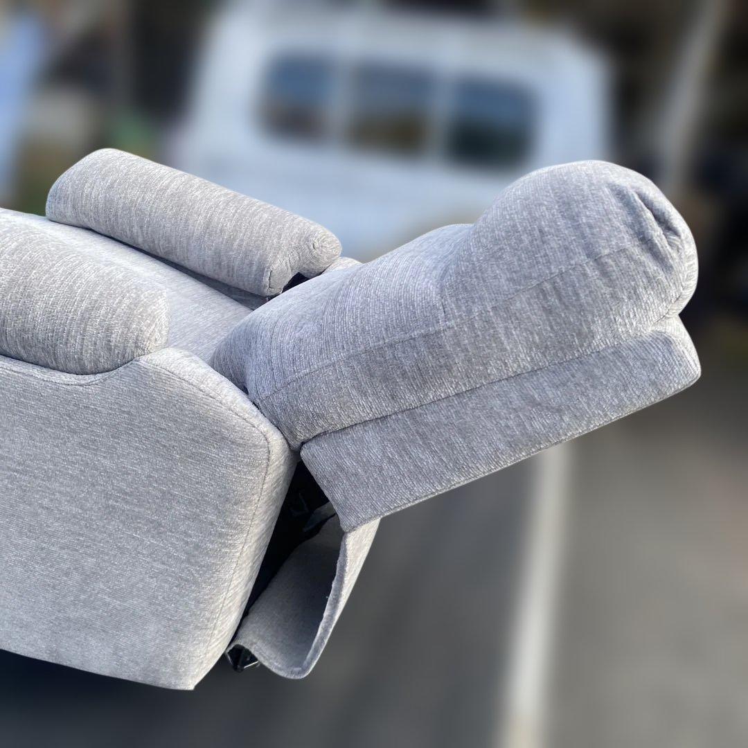 値下げしました　グレーのリクライニングソファ　ゆりかご　ロッキングチェア