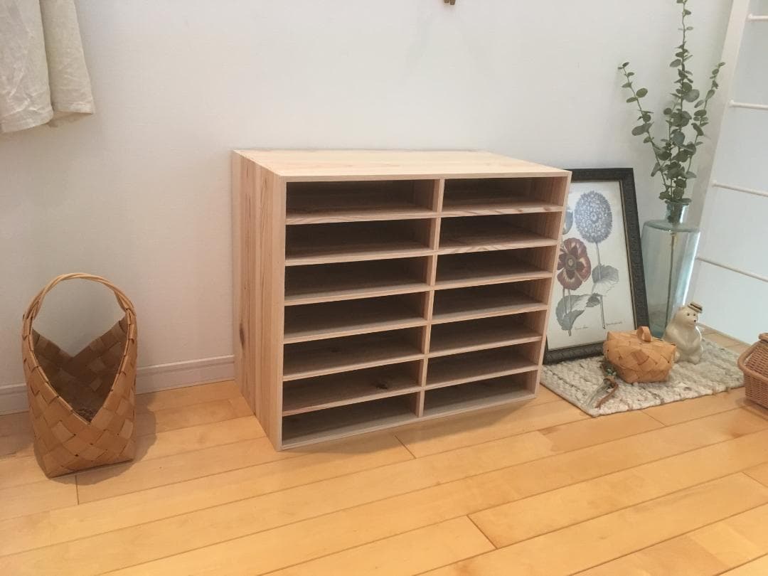 ★送料無料★サイズ変更可能★A4木製7段2列書類棚/無垢材 収納 オーダー可能