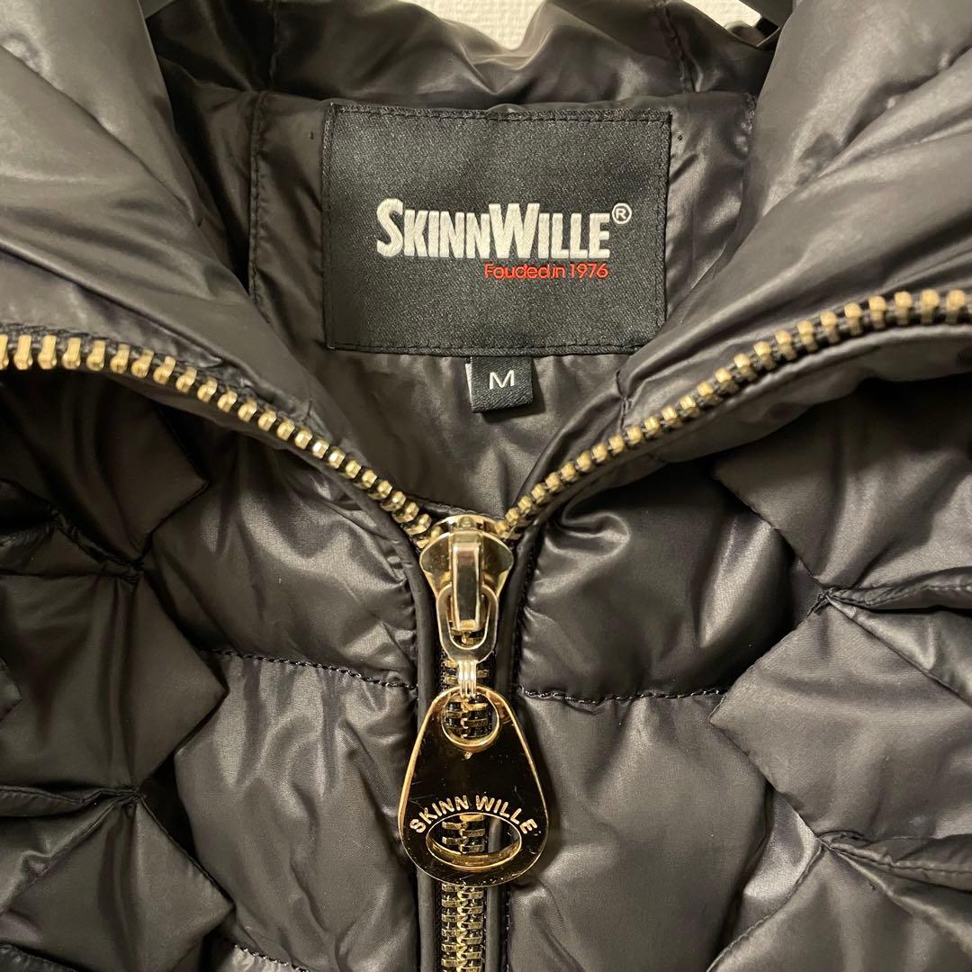 【美品】SKINNWILLE リアルファー付ダウンコート M ブラック ロシア製