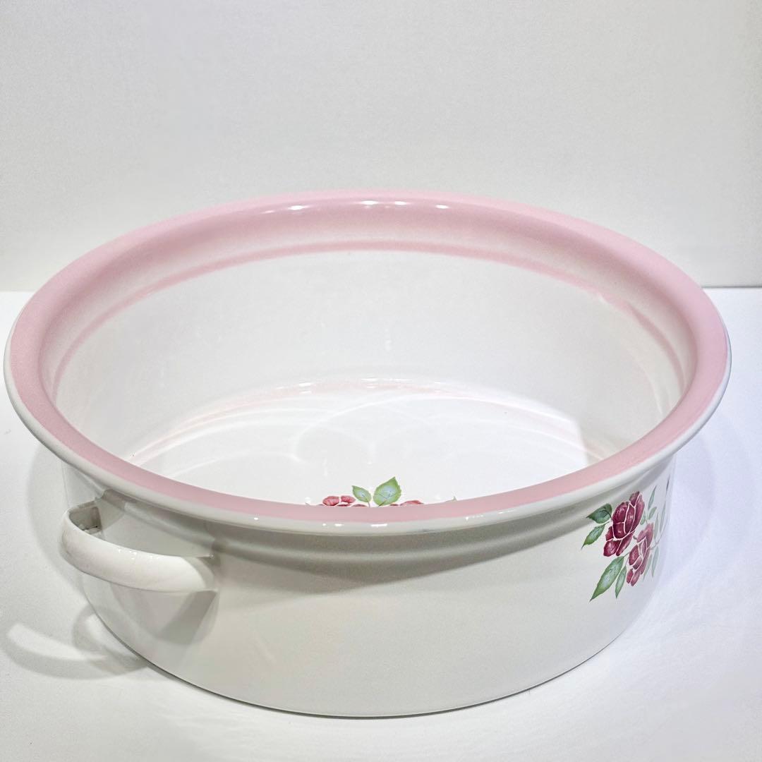 希少！新品・未使用品！イマン スカーレットローズ ホーロー たらい 洗い桶