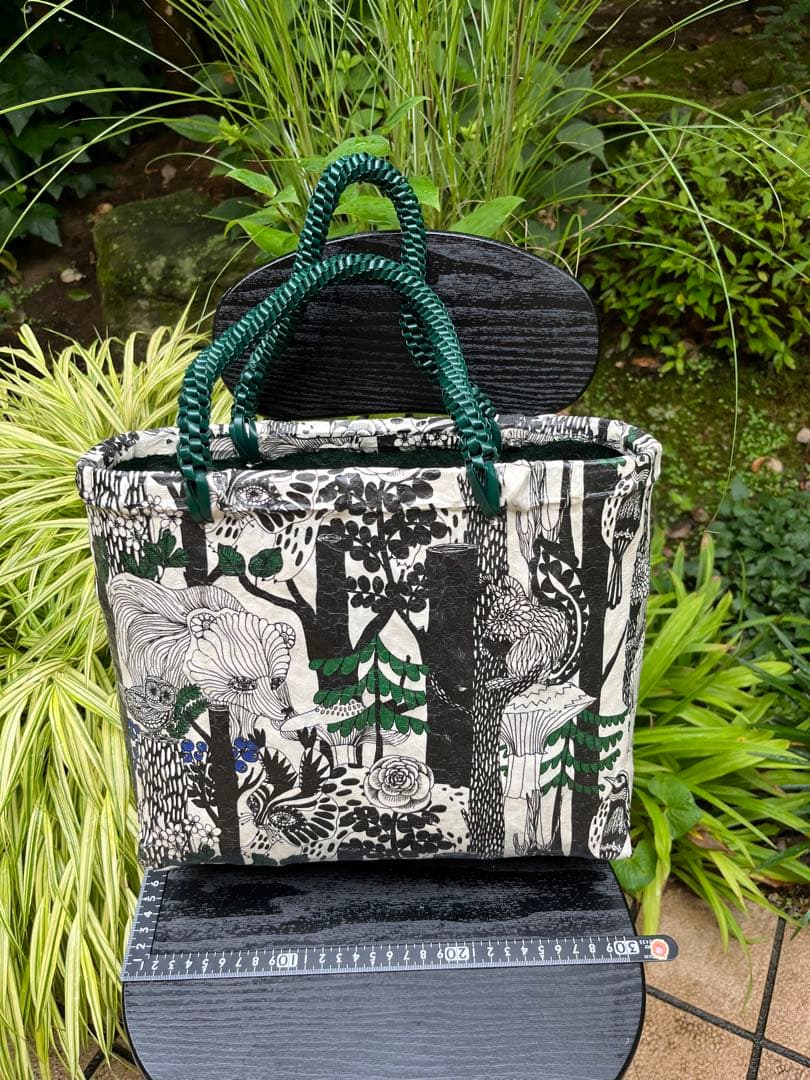一閑張り　カゴバッグ　マリメッコ柄