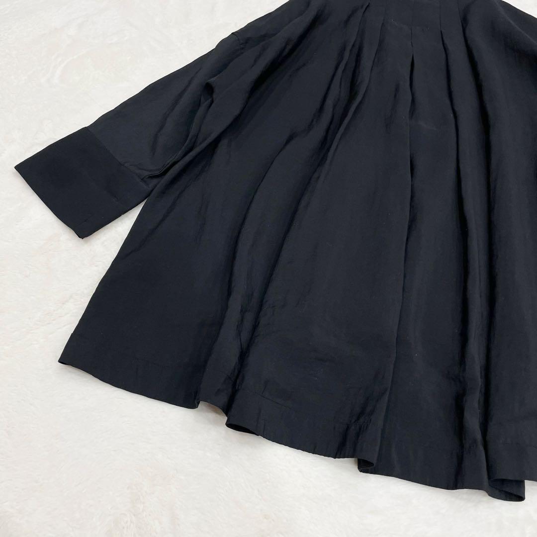 美品　BEARDSLEY パール釦袖ボリュームシャツ Fサイズ ブラック