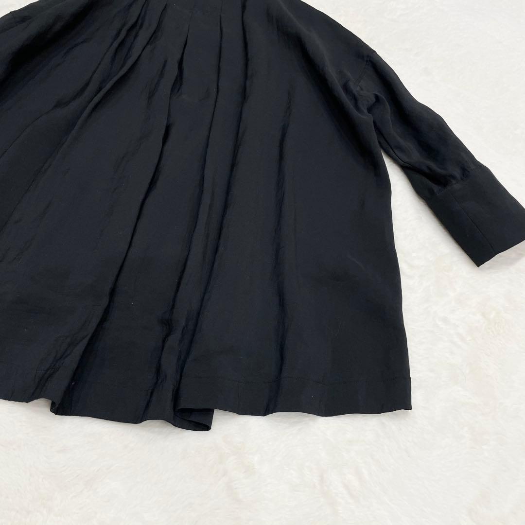 美品　BEARDSLEY パール釦袖ボリュームシャツ Fサイズ ブラック