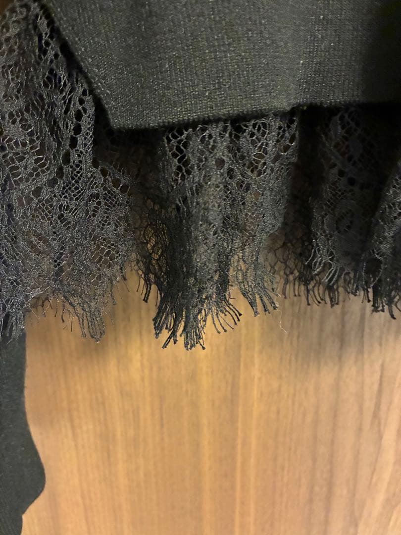 foxey 43964 ニット　裾レース　黒　38