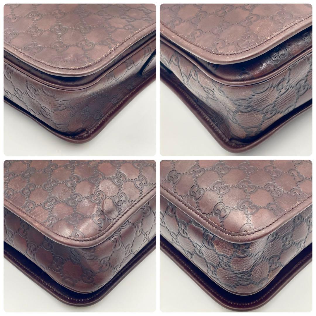 【美品】GUCCIグッチシマレザー メッセンジャーバッグ メンズ クロスボディ