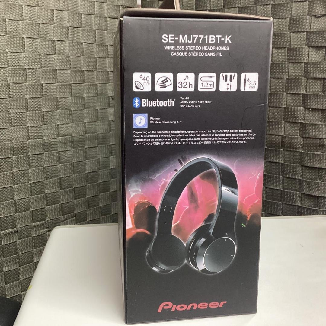 新品 パイオニア ワイヤレスヘッドホン Bluetooth ブラック シンプル