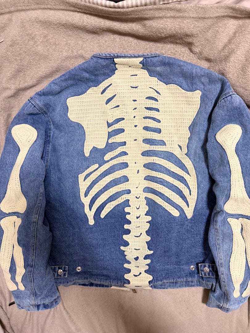 90s MOTO KROSS スケルトン スカジャン デニムジャケット Gジャン