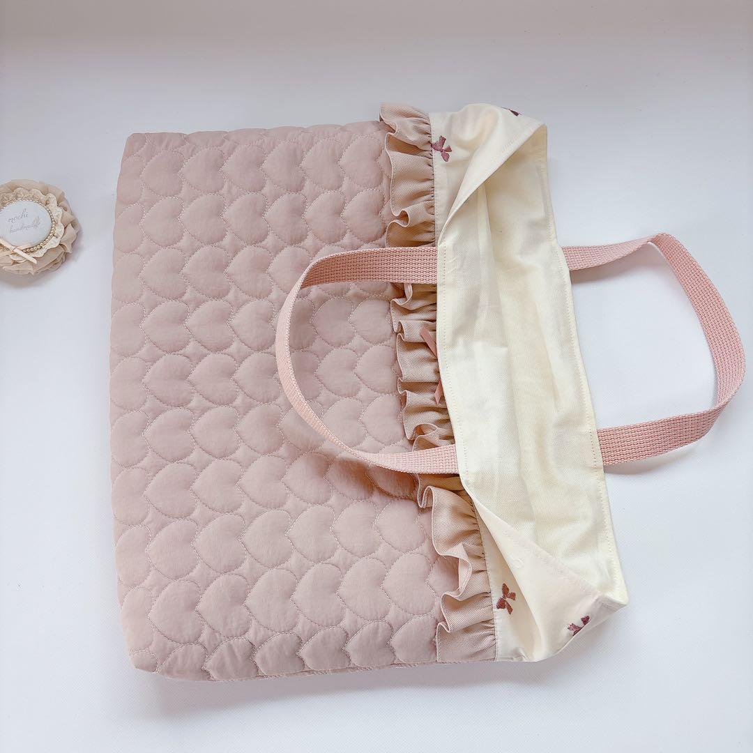 アリエルちゃん様　ハートキルト　レッスンバッグ　上履き袋　キルティング　ヌビ