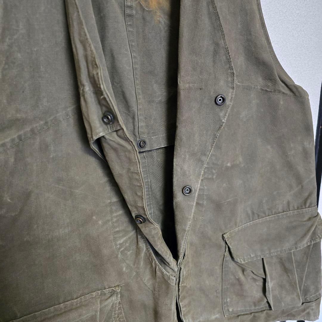 HINSON/ベスト/42/コットン/KHK/無地/40s/ムーンポケット