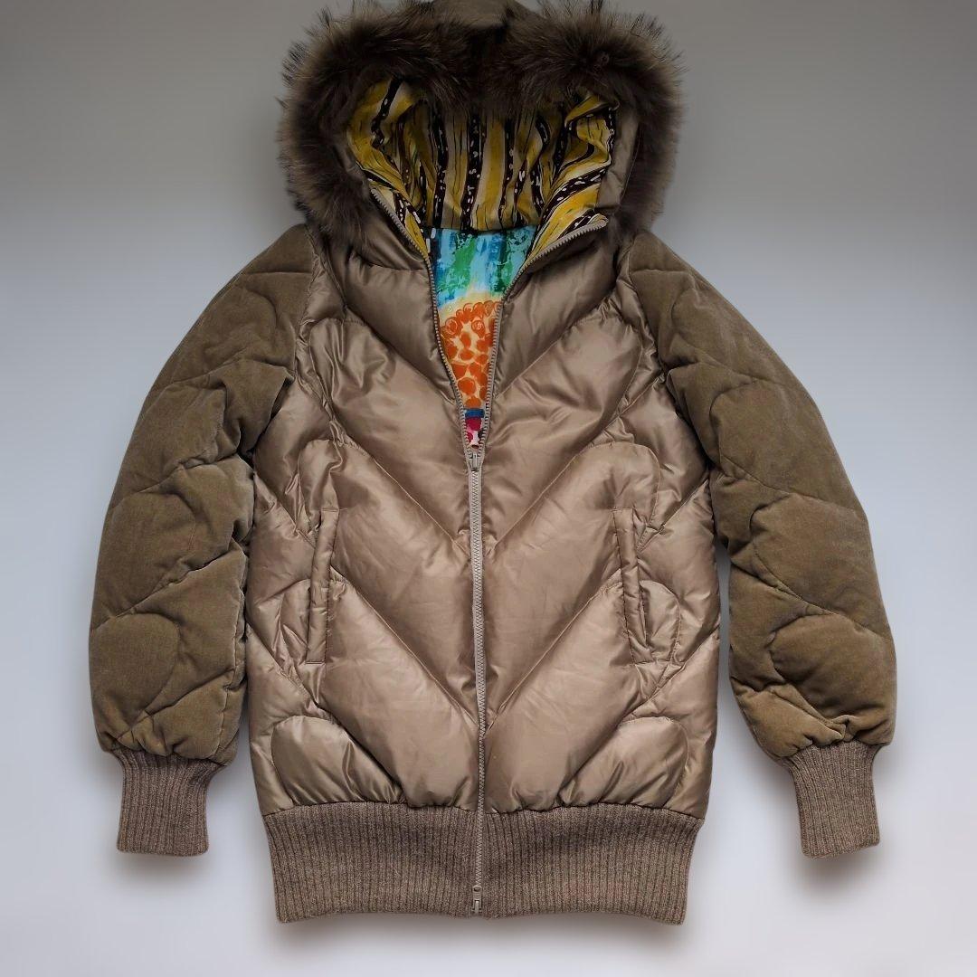 ツモリチサト　ベロア＆シルク異素材ダウンリバーシブルコート　Ｍサイズ