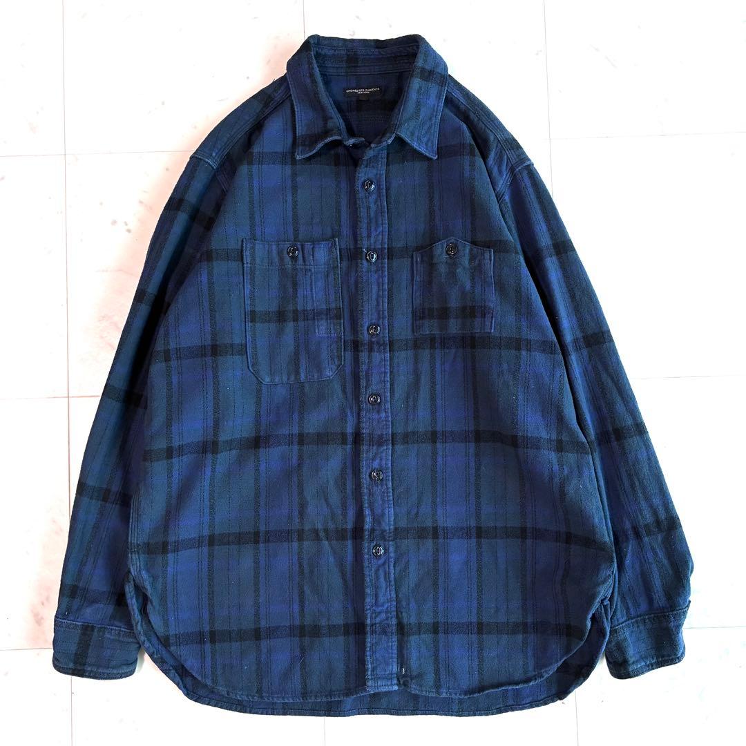 Engineered Garments ネルシャツ ネイビー系 Lサイズ