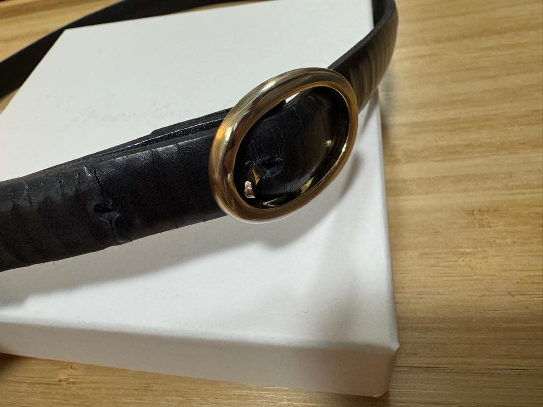 小物 Cow Hide Leather Narrow Belt