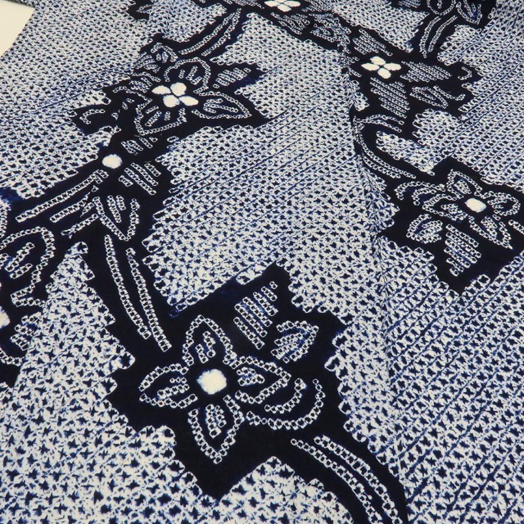 美品 有松鳴海絞り トールサイズ 綿 高級浴衣 着物 A3127