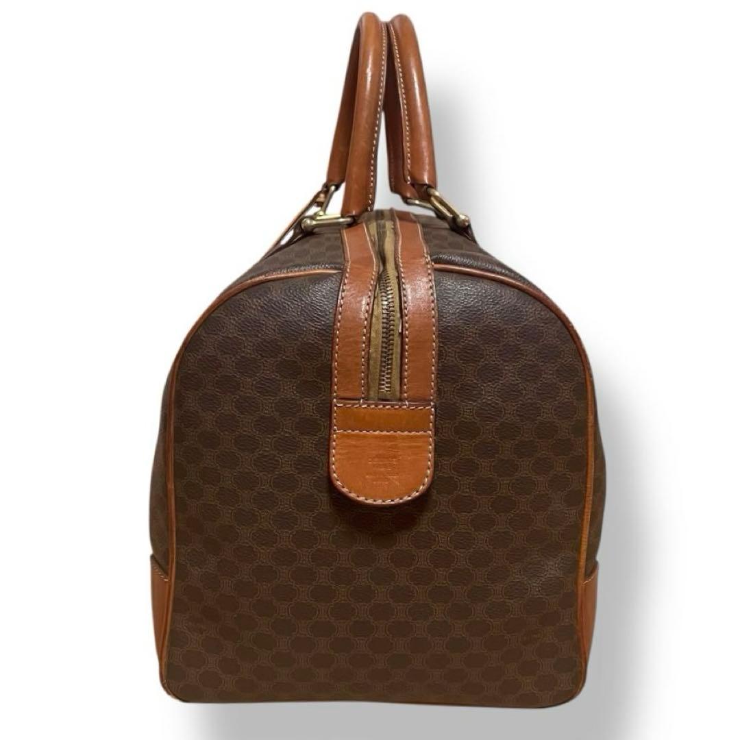 セリーヌ✨ヴィンテージ ✨マカダム ボストンバッグ ブラウン レザー PVC