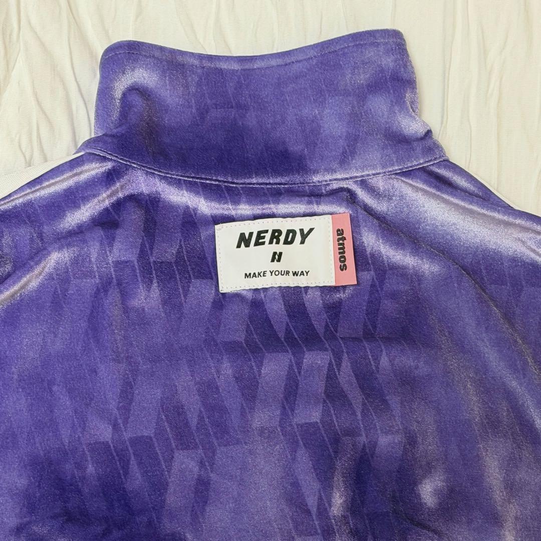 NERDY × atmos pink パープル ベロア ジャージ 上M下S
