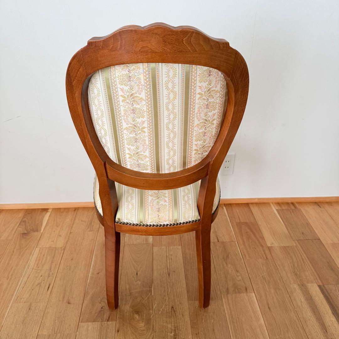 イタリア ダイニング アンティーク 木製チェア 猫足 象嵌 ロココ ヨーロッパ