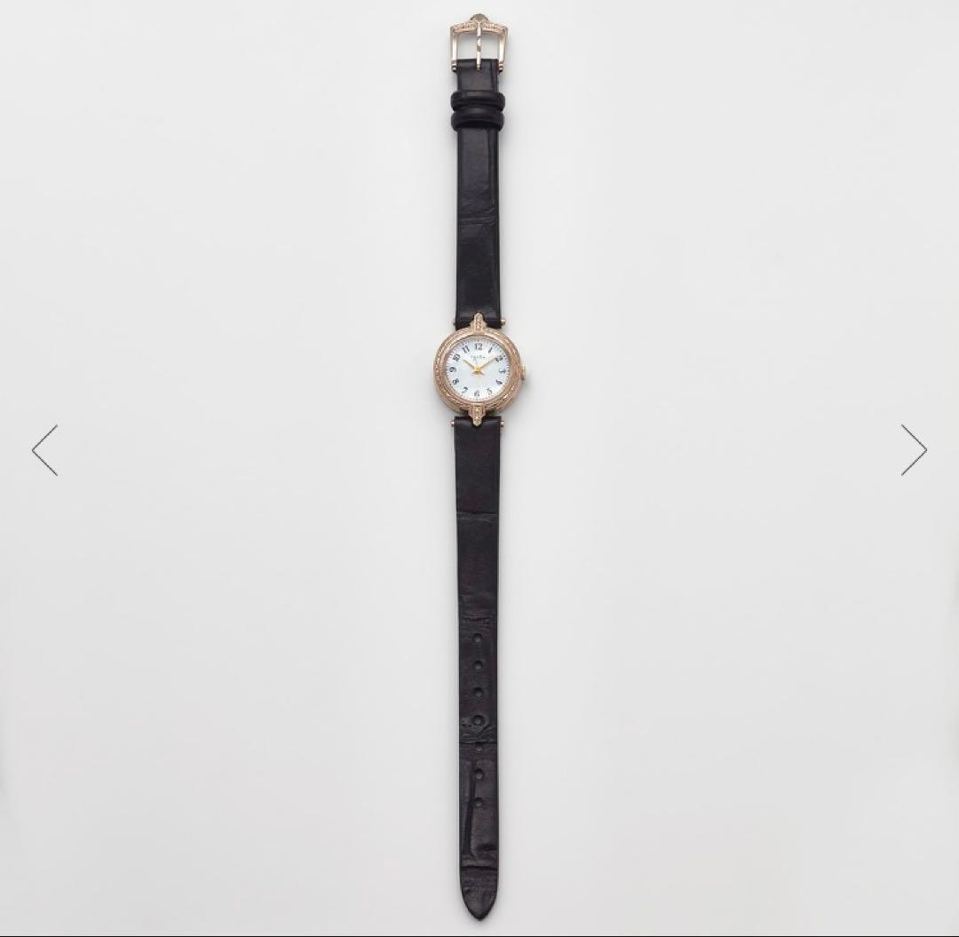 ミモザ ！アガット　agete ラウンドフェイス革ベルトウォッチ　時計