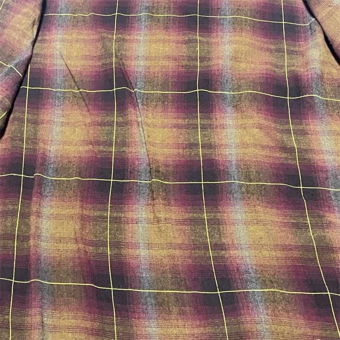 【好配色】希少60’s USA製オンブレネルシャツ茶 レーヨンL Box型 美品