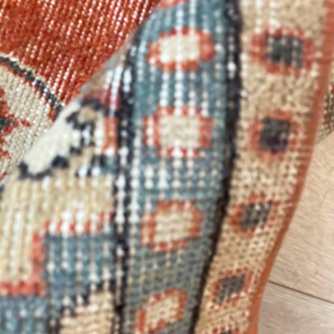 オレンジ✳︎65×187 ブルー　パッチワークランナー　トルコヴィンテージラグ