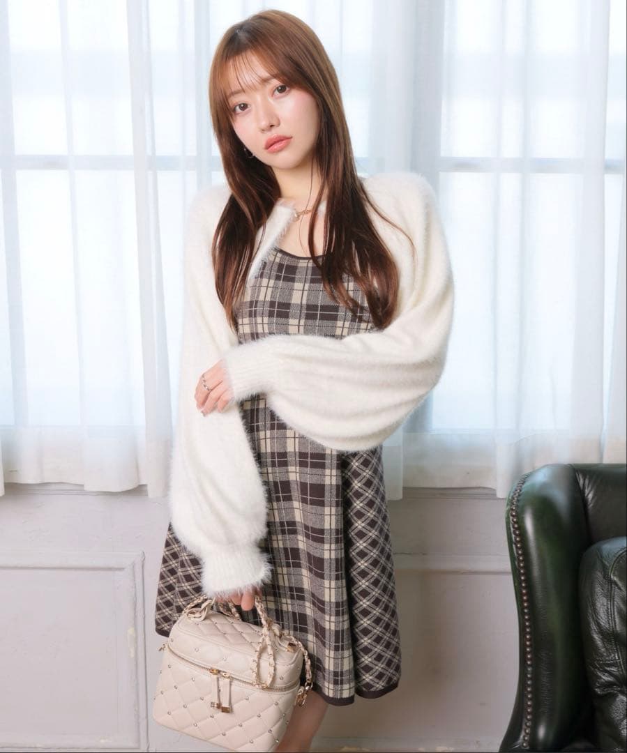 愛嬌♡ LIP SERVICE / フェザーチェックアンサンブルワンピース