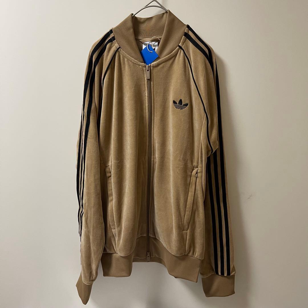 新品M】adidas アディカラー ブラウン ベロア トラックトップ 風早ゆうた