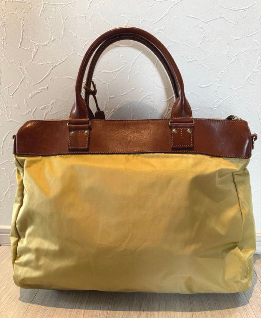 H*T様 美品フェリージ Felisi01/26 ナイロン×レザートートバッグ