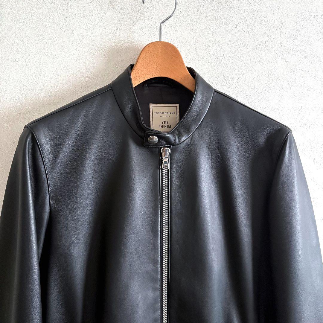 DENIM × TOMORROWLAND ラムレザーシングルライダースジャケット