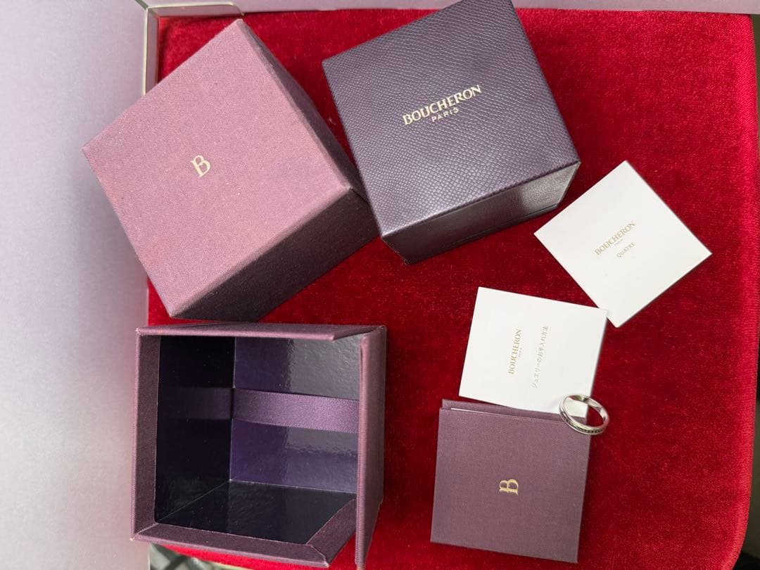 宗藤BOUCHERON指輪キャトルブラックハーフK18WGブラックPVD