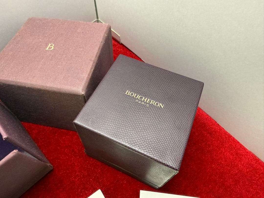 宗藤BOUCHERON指輪キャトルブラックハーフK18WGブラックPVD