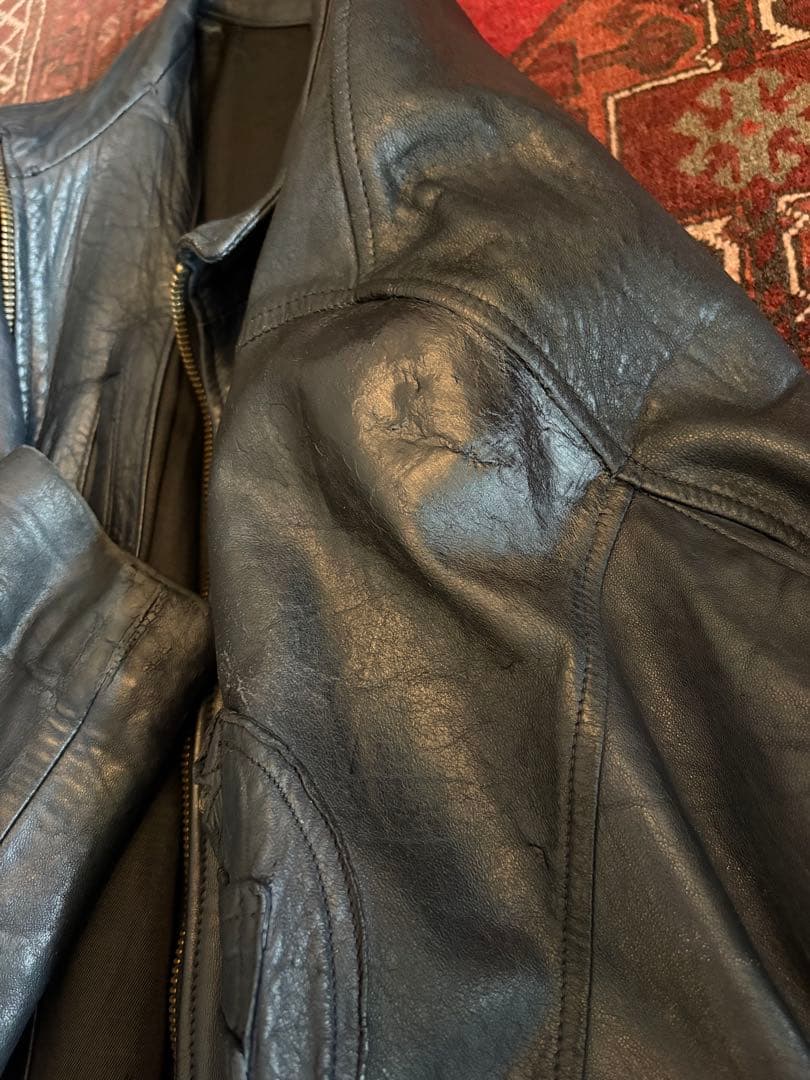 70sフランス軍 パイロットジャケット レザー 官給品