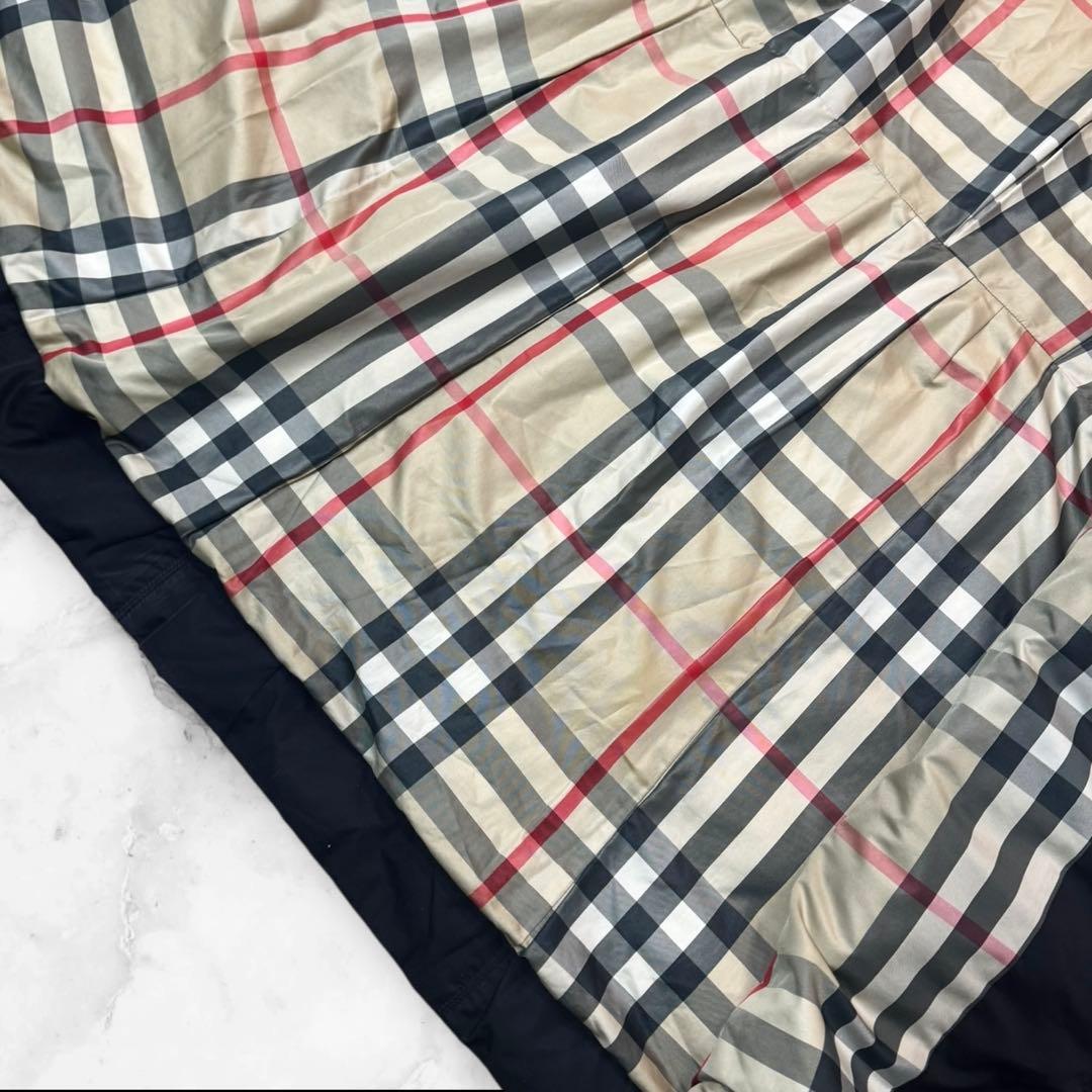 HK06 バーバリーロンドン　ダウンコート　ノバチェック　Aライン　9 M〜L