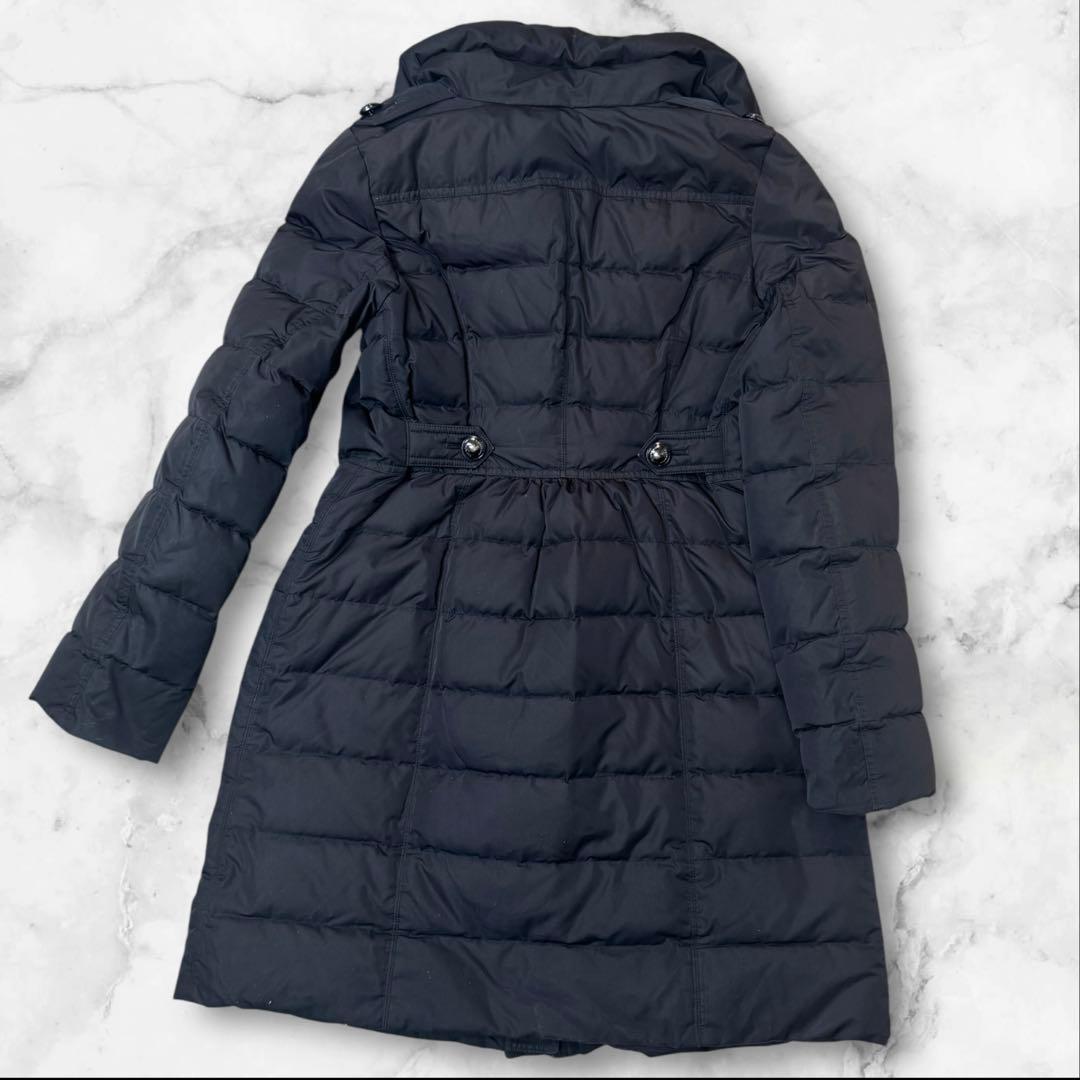 HK06 バーバリーロンドン　ダウンコート　ノバチェック　Aライン　9 M〜L