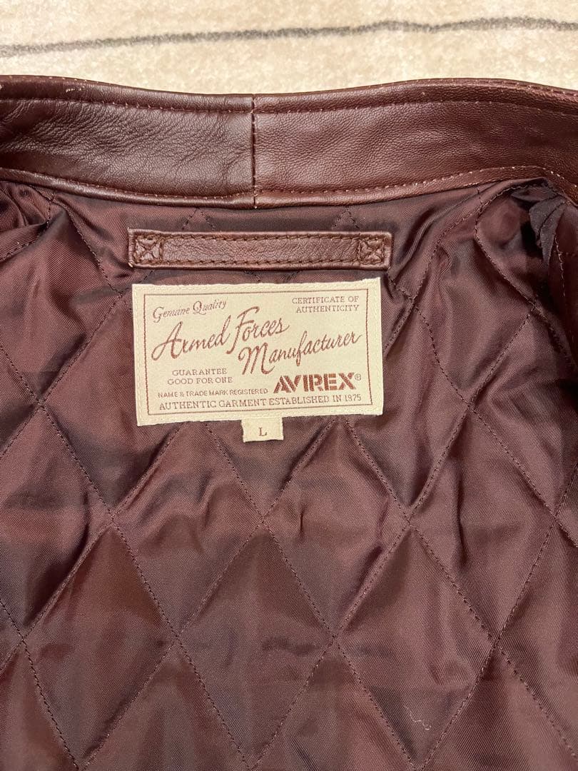 AVIREX ブラウンレザージャケット Lサイズ訳あり